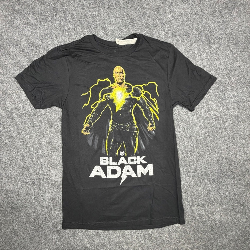 DC Comics Black Adam Graphic T-Shirt Mens Small Black Short Sleeve Movie Tee